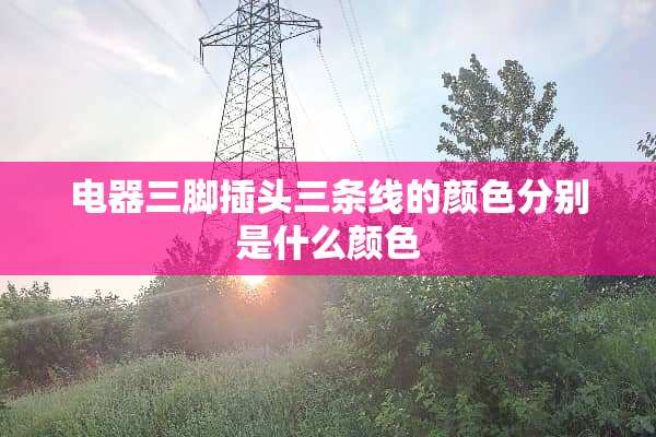 电器三脚插头三条线的颜色分别是什么颜色