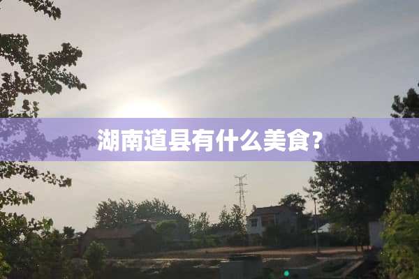 湖南道县有什么美食？