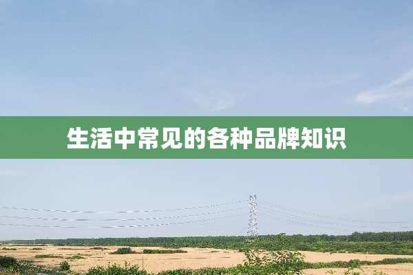 生活中常见的各种品牌知识