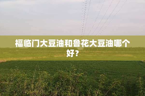 福临门大豆油和鲁花大豆油哪个好？
