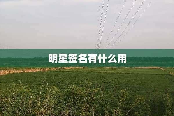 明星签名有什么用