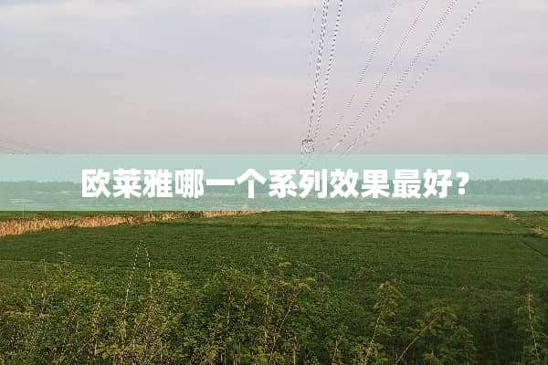 欧莱雅哪一个系列效果最好？