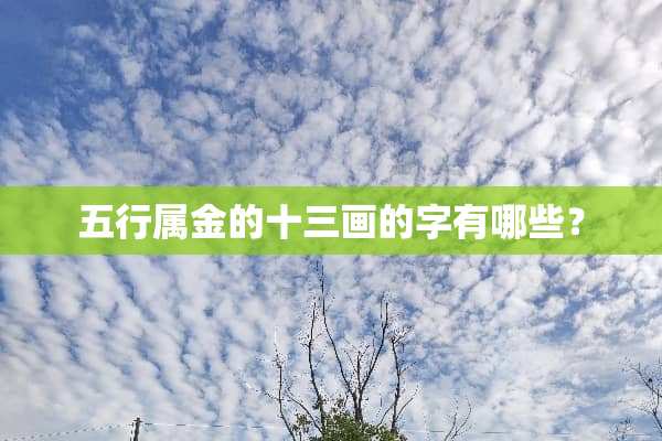 五行属金的十三画的字有哪些？