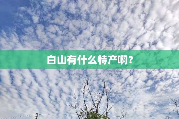 白山有什么特产啊？