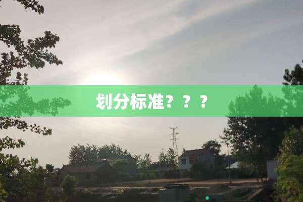 划分标准？？？