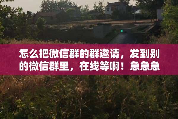 怎么把微信群的群邀请，发到别的微信群里，在线等啊！急急急？