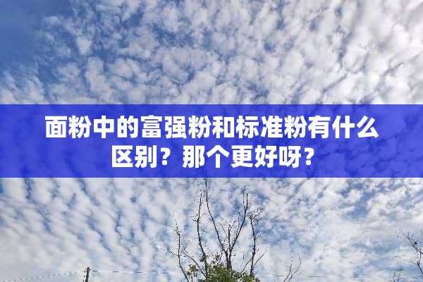面粉中的富强粉和标准粉有什么区别？那个更好呀？
