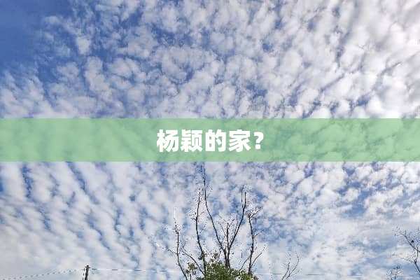 杨颖的家？