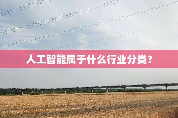 人工智能属于什么行业分类？
