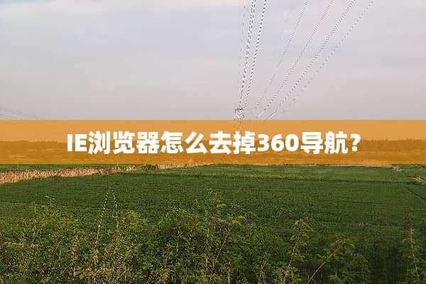 IE浏览器怎么去掉360导航？