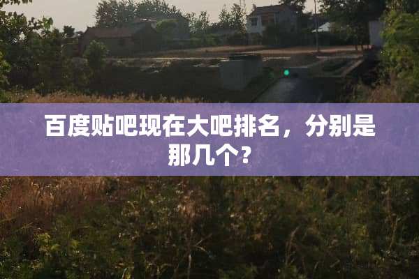 百度贴吧现在大吧排名，分别是那几个？