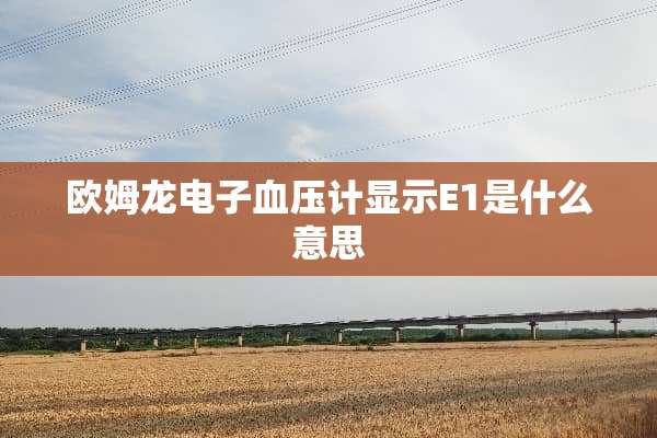 欧姆龙电子血压计显示E1是什么意思