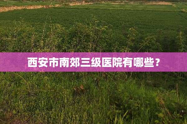 西安市南郊**医院有哪些？