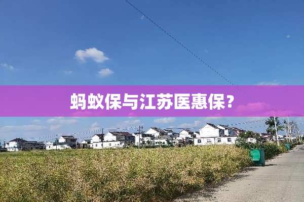 蚂蚁保与江苏医惠保？