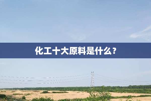 化工十大原料是什么？
