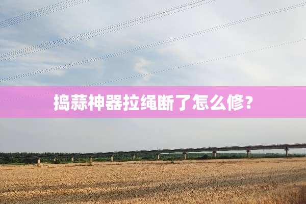 捣蒜神器拉绳断了怎么修？