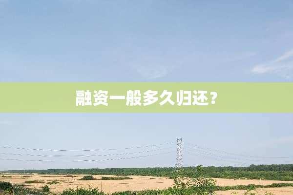 融资一般多久归还？