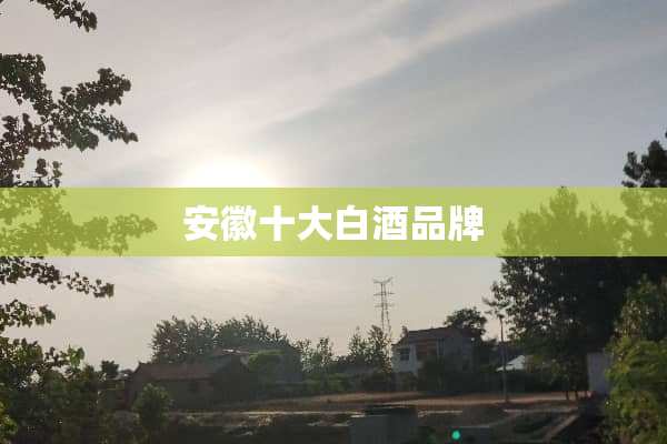 安徽十大白酒品牌