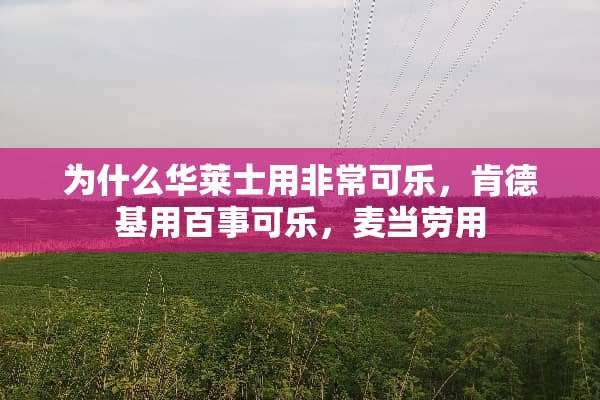 为什么华莱士用非常可乐，肯德基用百事可乐，麦当劳用
