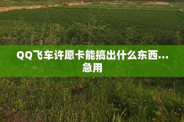 QQ飞车许愿卡能搞出什么东西…急用