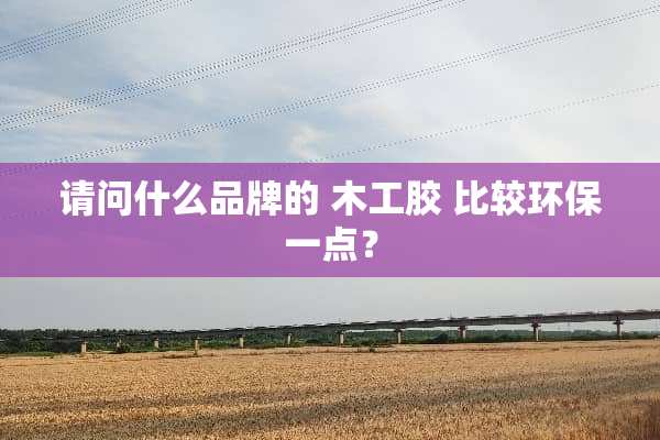 请问什么品牌的 木工胶 比较环保一点？