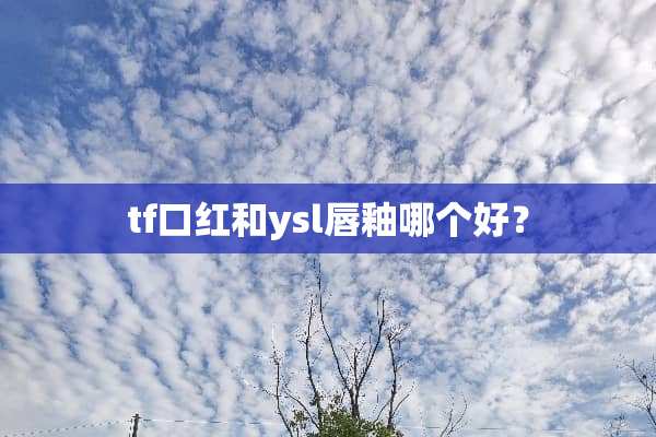 tf口红和ysl唇釉哪个好？