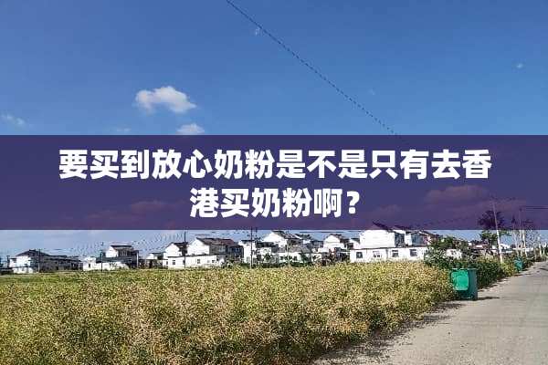 要买到放心奶粉是不是只有去香港买奶粉啊？