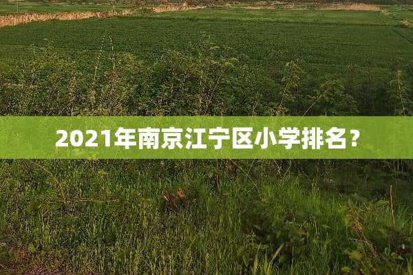 2021年南京江宁区小学排名？