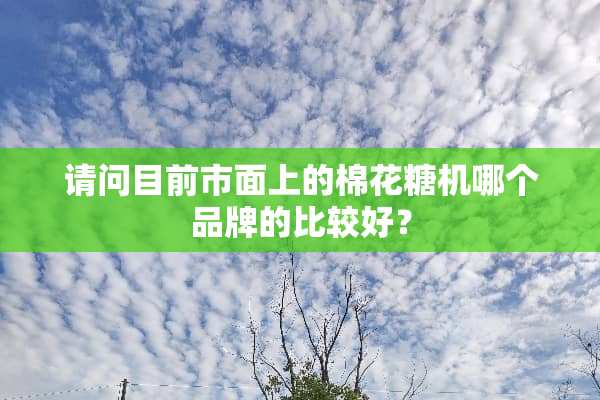 请问目前市面上的棉花糖机哪个品牌的比较好？