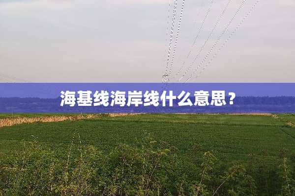 海基线海岸线什么意思？