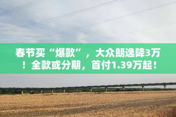 春节买“爆款”，大众朗逸降3万！全款或分期，首付1.39万起！