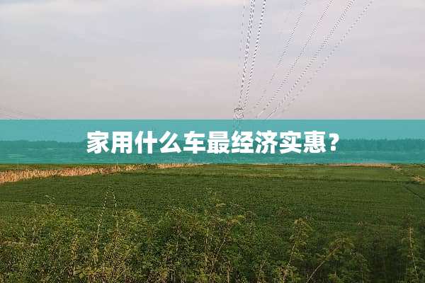 家用什么车最经济实惠？