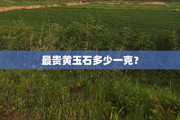 最贵黄玉石多少一克？