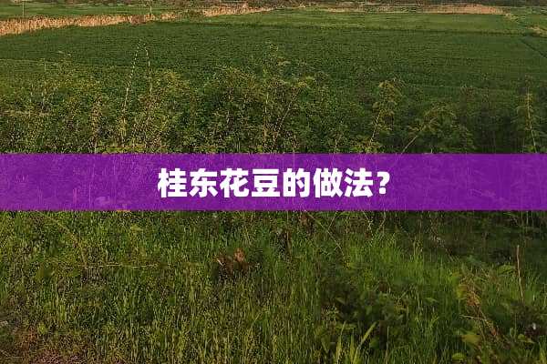 桂东花豆的做法？
