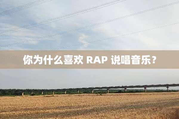 你为什么喜欢 RAP 说唱音乐？