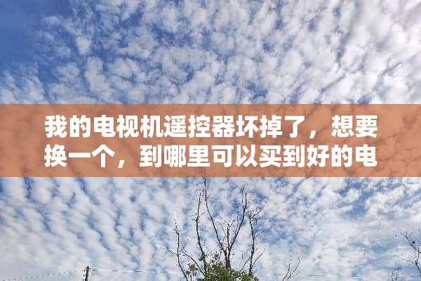 我的电视机***坏掉了，想要换一个，到哪里可以买到好的电视机***呢？