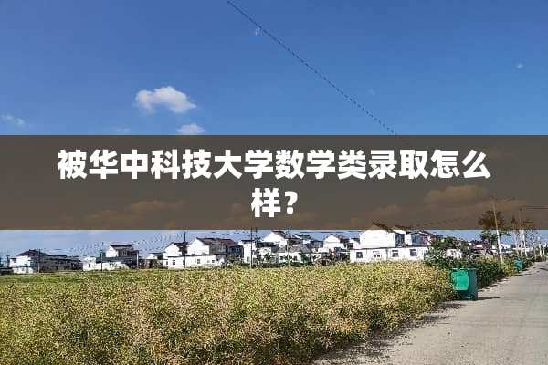 被华中科技大学数学类录取怎么样？