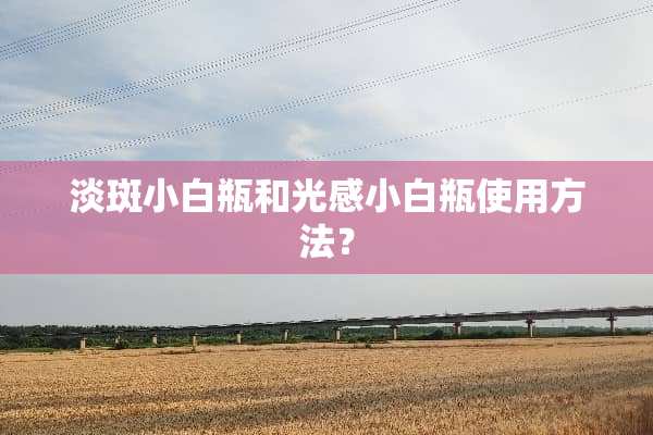 淡斑小白瓶和光感小白瓶使用方法？