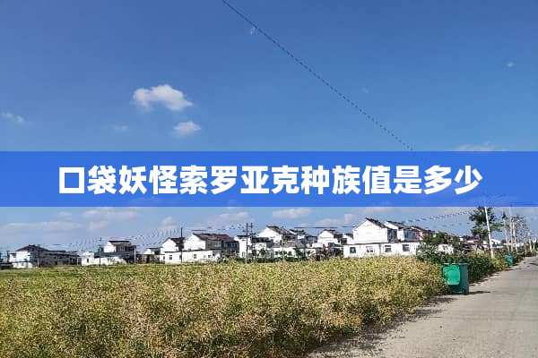 口袋妖怪索罗亚克种族值是多少