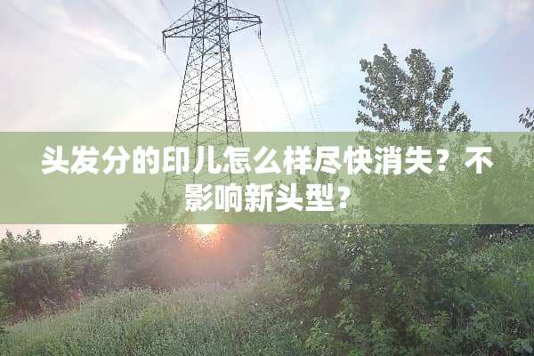 头发分的印儿怎么样尽快消失？不影响新头型？