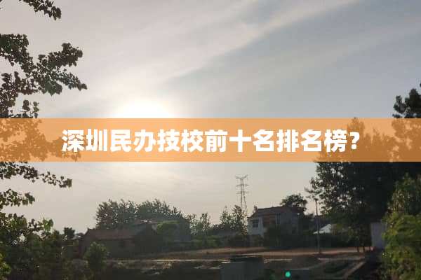 深圳民办技校前十名排名榜？