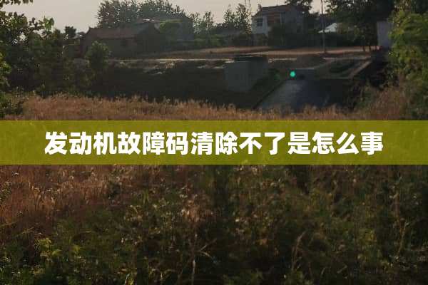 发动机故障码清除不了是怎么事