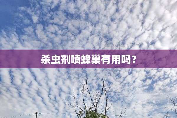 杀虫剂喷蜂巢有用吗？