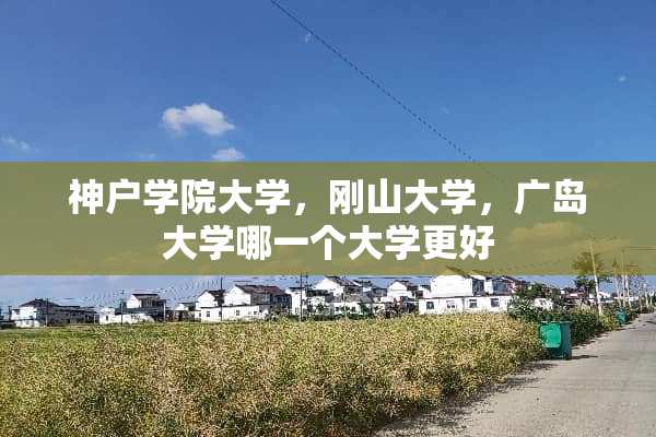神户学院大学，刚山大学，广岛大学哪一个大学更好