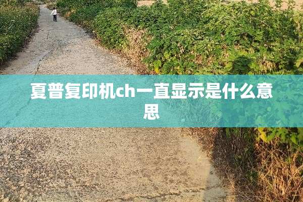夏普复印机ch一直显示是什么意思