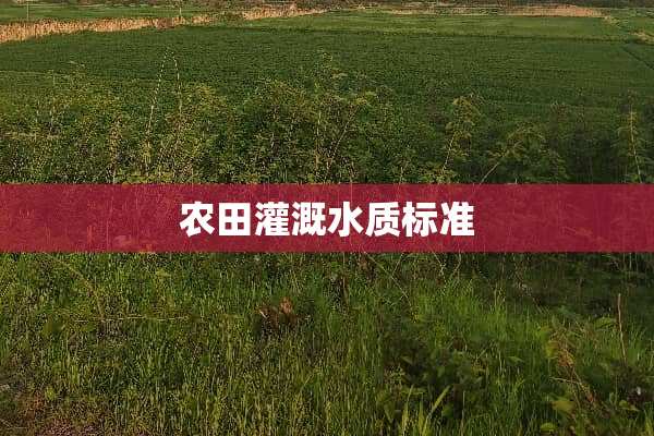 农田灌溉水质标准