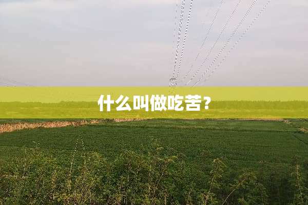 什么叫做吃苦？