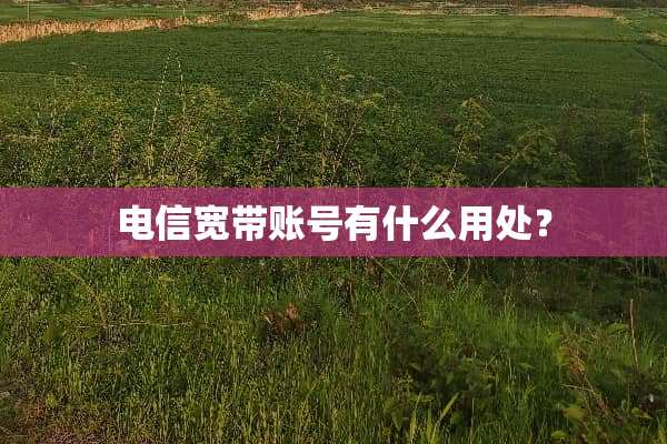电信宽带账号有什么用处？