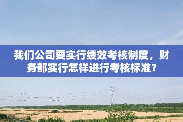 我们公司要实行绩效考核制度，财务部实行怎样进行考核标准？