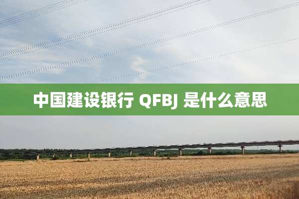 中国建设银行 QFBJ 是什么意思
